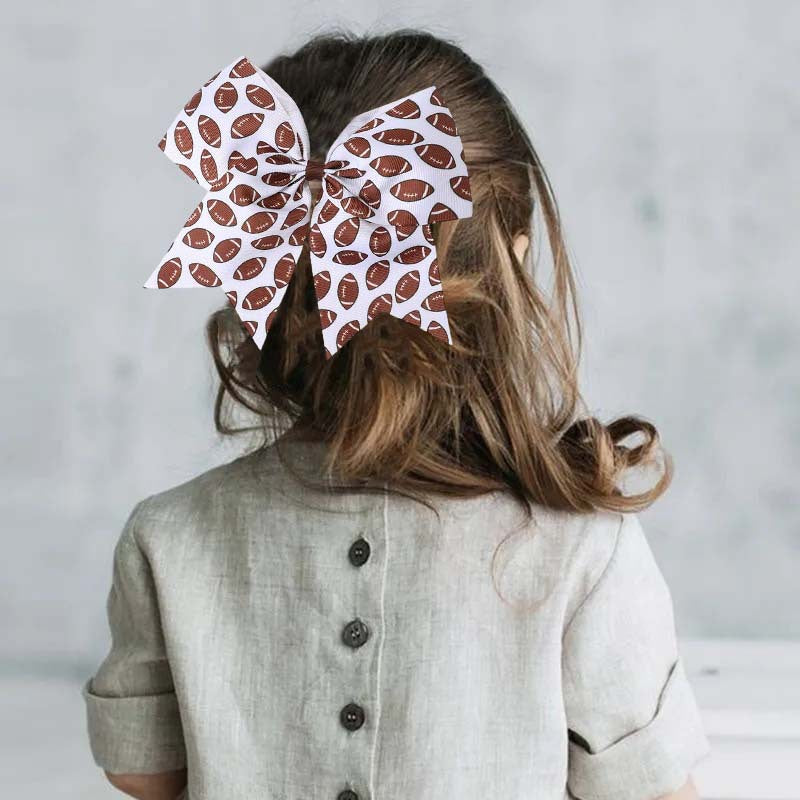 Wholesale World Cup fans children' s dovetail bow hair band Football Pattern